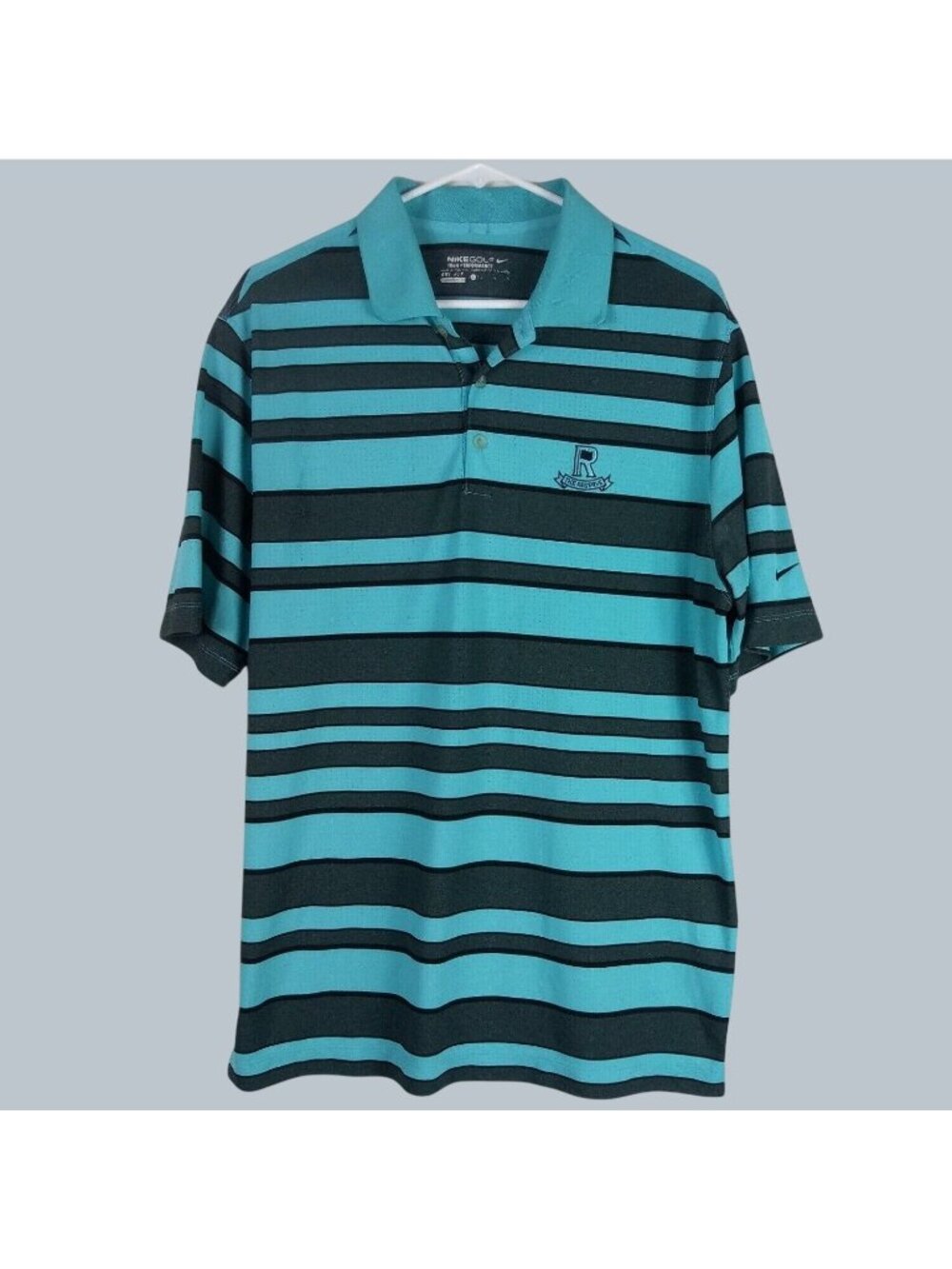 Nike Striped Tour Performance Polo Mens Large The Reserve Golf Course Resort